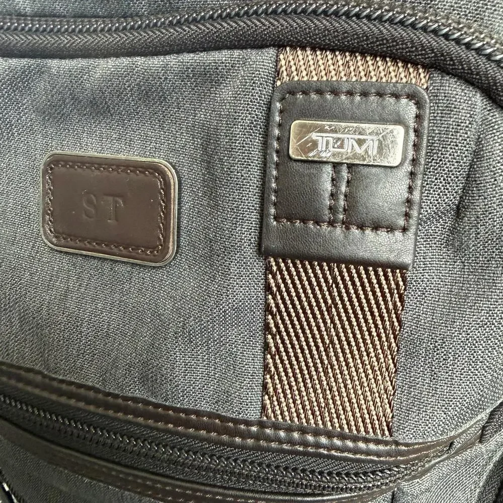 Tumi Gray Nylon Laptop Backpack Men One Size Multi Pocket Travel Bag Daypack
